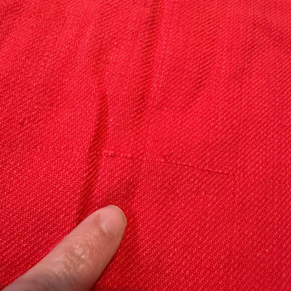 Vintage Christmas Tablecloth Reindeer Red Green Cotton 1987 Tag Textile 62 x 95 - Picture 9 of 11